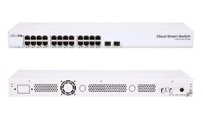 PCLife предлага Switch MikroTik CRS326-24G-2S+RM | 24x RJ45 1000Mb/s, 2x SFP+ | RouterOS L5 | ARM 98DX3236 - 800 MHz | 512 MB | LAN 10/100/1000 | 24 PORT 10/100/1000 , 2 PORT SFP | RouterOS / SwitchOS license 5 - MikroTik рутери, суичове Микротик