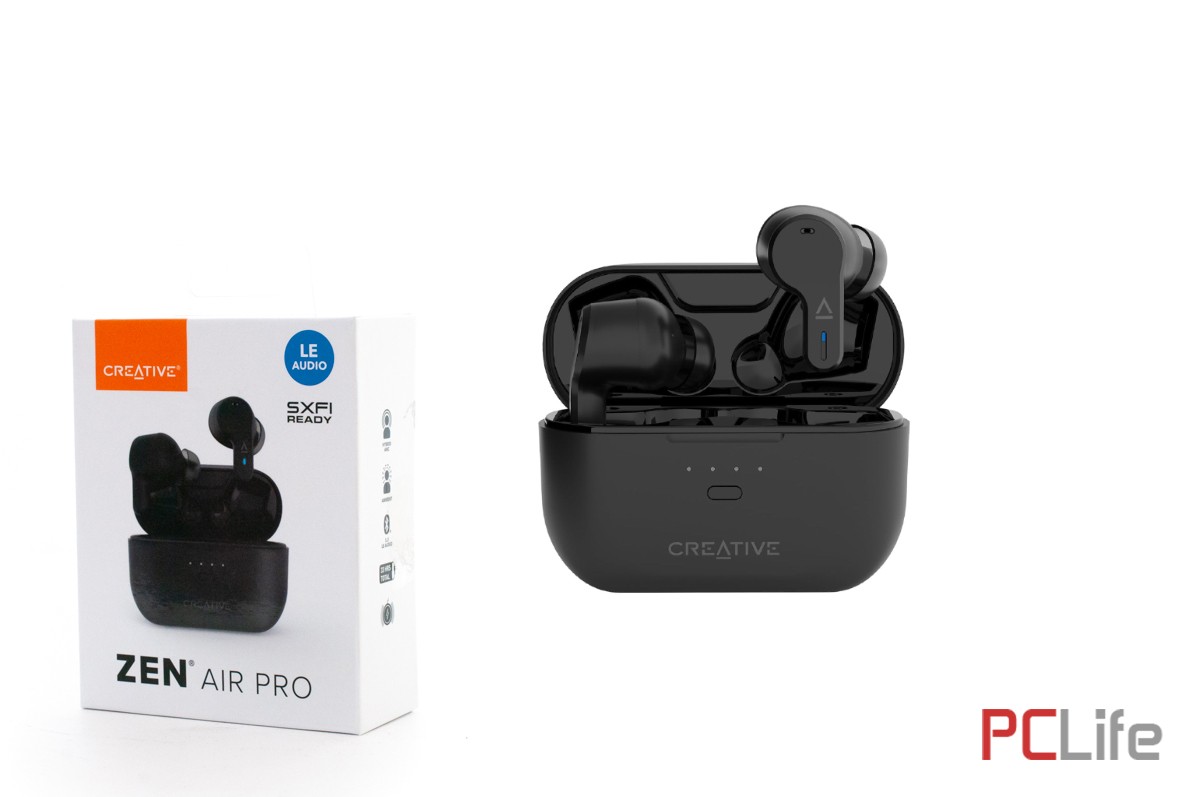 Безжични слушалки CREATIVE ZEN AIR PRO Bluetooth® 5.3 и IPX5 за спорт | Black | Open box | st.A | CREATIVE | Wireless Charging Enabled and Qi-compatible ,USB-C (Charging), Bluetooth 5.3 - Тонколони, говорители втора ръка | слушалки втора употреба