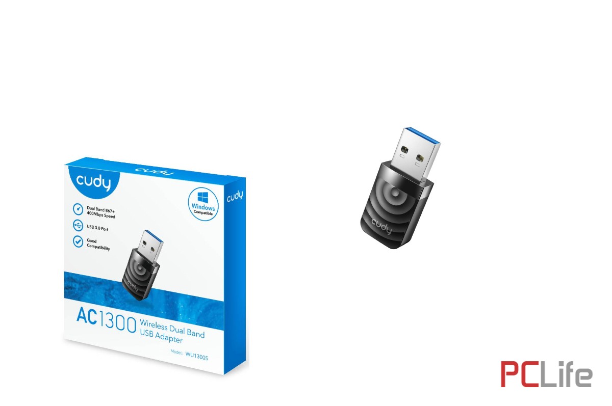 Wi-Fi USB адаптер CUDY AC1300 WU1300S | CUDY | WU1300S | USB3.0 | 24 МЕСЕЦА - Кабели за компютри, сървъри и монитори, втора ръка