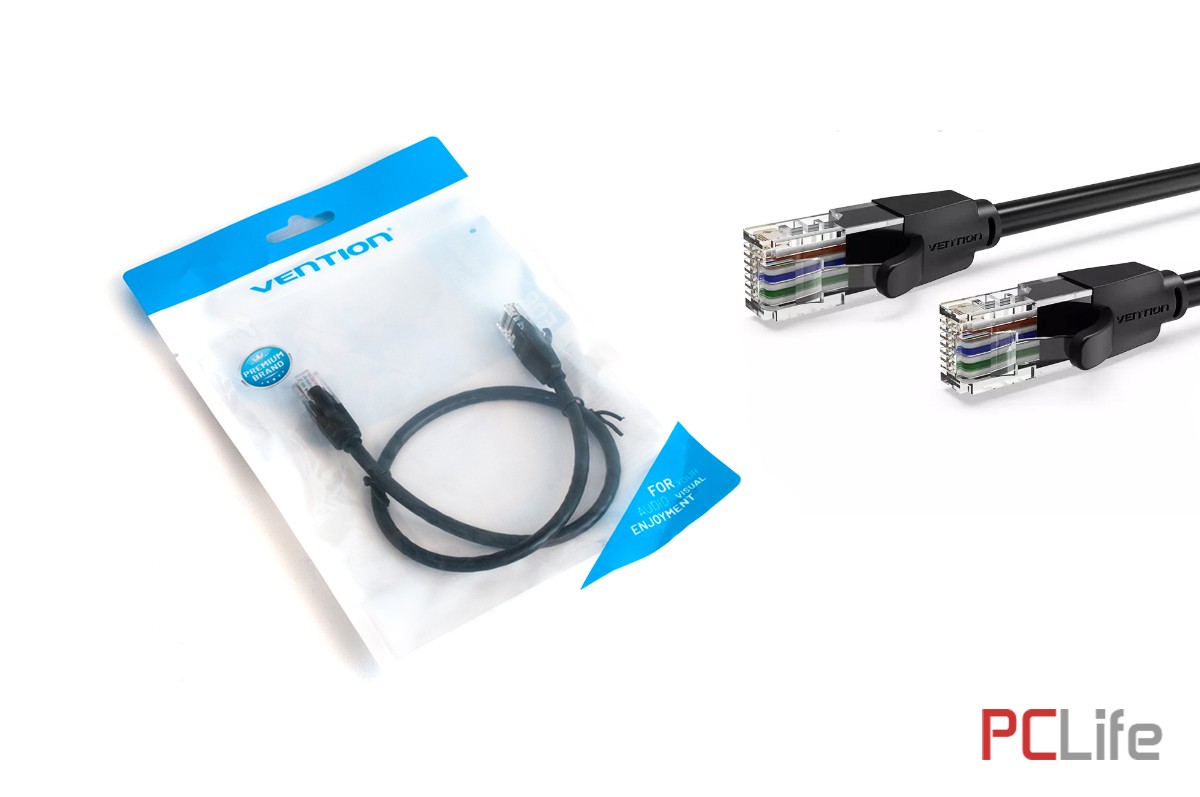 LAN кабел UTP CAT6 - 0.5m. | VENTION | IBEBD | RJ45 / RJ45 | 0.5m - Кабели за компютри, сървъри и монитори, втора ръка