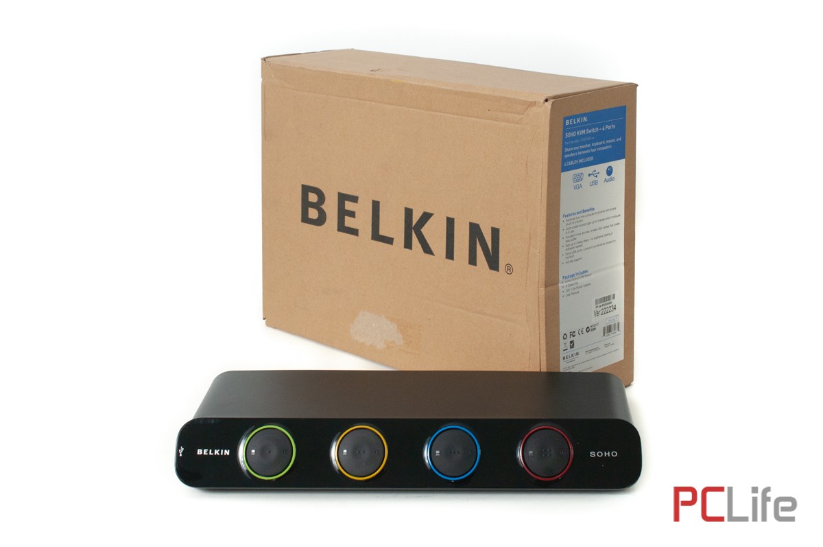 KVM SWITCH BELKIN SOHO VGA/USB 4 PORTS F1DS104L - Нов | BELKIN | SOHO 4 PORTS F1DS104L | 2048x1536 | 1x VGA,1x VGA,4x Audio/Mic Jacks,3x USB 2.0-A,4x VGA,4x Audio/Mic Jacks - KVM Switch устройства | Управление на няколко компютъра | PCLife