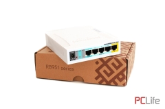 MikroTik RB951Ui-2HnD, WiFi Router, 2,4GHz, 5x RJ45 100Mb/s, 1x USB | AR9344 - 600 Mhz | 128 MB | Wi-Fi 4 , 2.4Ghz , 300Mbite/s | RouterOS  license 4 - MikroTik рутери, суичове Микротик