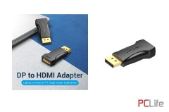 Преходник DisplayPort Male към HDMI Female VENTION HBOB0, Full HD 1080p@60Hz, Черен | VENTION | HBOB0 | HDMI-DP | НОВО | 24 МЕСЕЦА - Кабели за компютри, сървъри и монитори, втора ръка