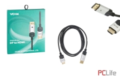 Кабел DisplayPort към HDMI VCOM CG608M 1.8m, 4K 2160p @ 60Hz, 18 Gb/s, DP M към HDMI M, Нов | VCOM | CG608M-1.8m | 4K 2160p @ 60FPS (3840x2160) | DisplayPort M към HDMI M | 1.80m | НОВО - Кабели за компютри, сървъри и монитори, втора ръка