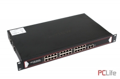 24 port 10/100 POE комутатор + 2 порта up link 10/100/100, 48v, up to 250m SV-POE24