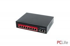 8 port 10/100 POE комутатор + 2 порта up link 10/100, 48v, up to 250m SV-POE08