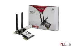 Wi-Fi PCIe адаптер INTER-TECH PowerOn DMG-31, 300Mbps, 2.4GHz, 2x 3dBi антени, PCIe x1