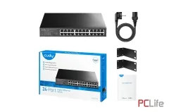 Мрежов суич CUDY GS1024, 24x Gigabit RJ45, 10/100/1000 Mbps, VLAN/Extend, Desktop/Rackmount